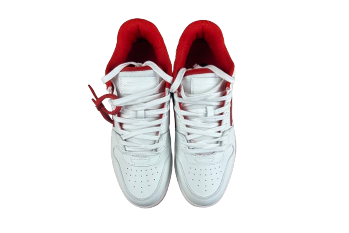 OFF-WHITE Out Of Office Low Tops White Red