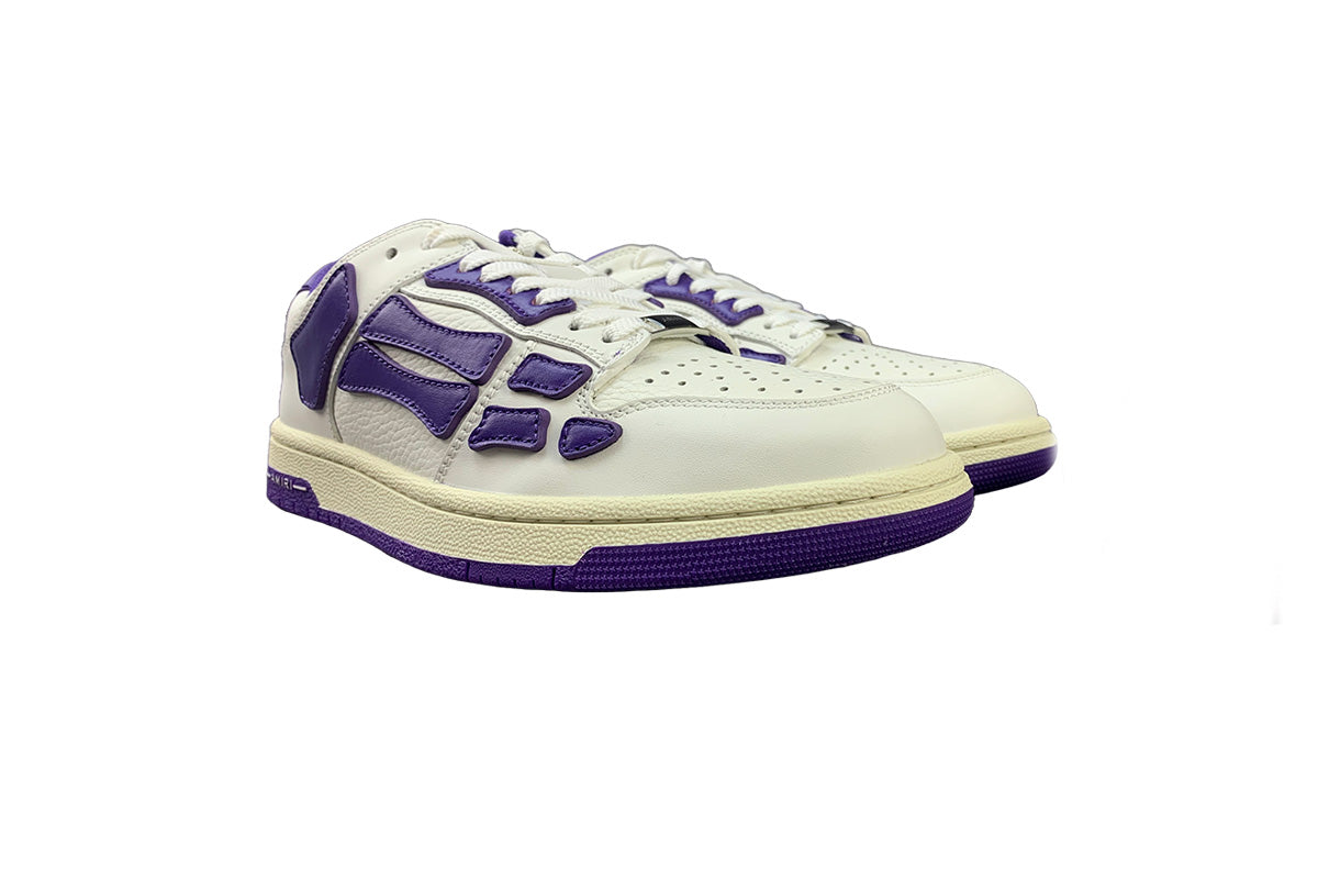 Amiri Skeleton Low Top White & Purple