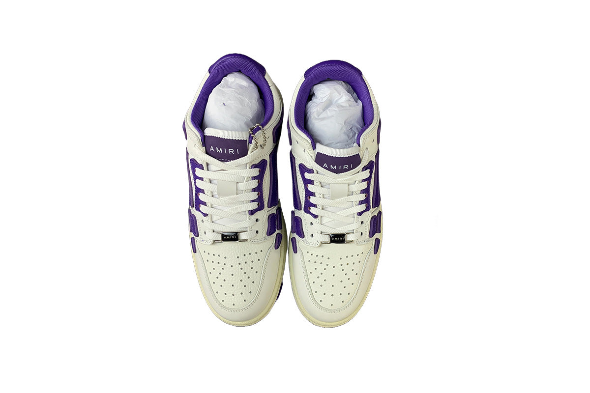 Amiri Skeleton Low Top White & Purple