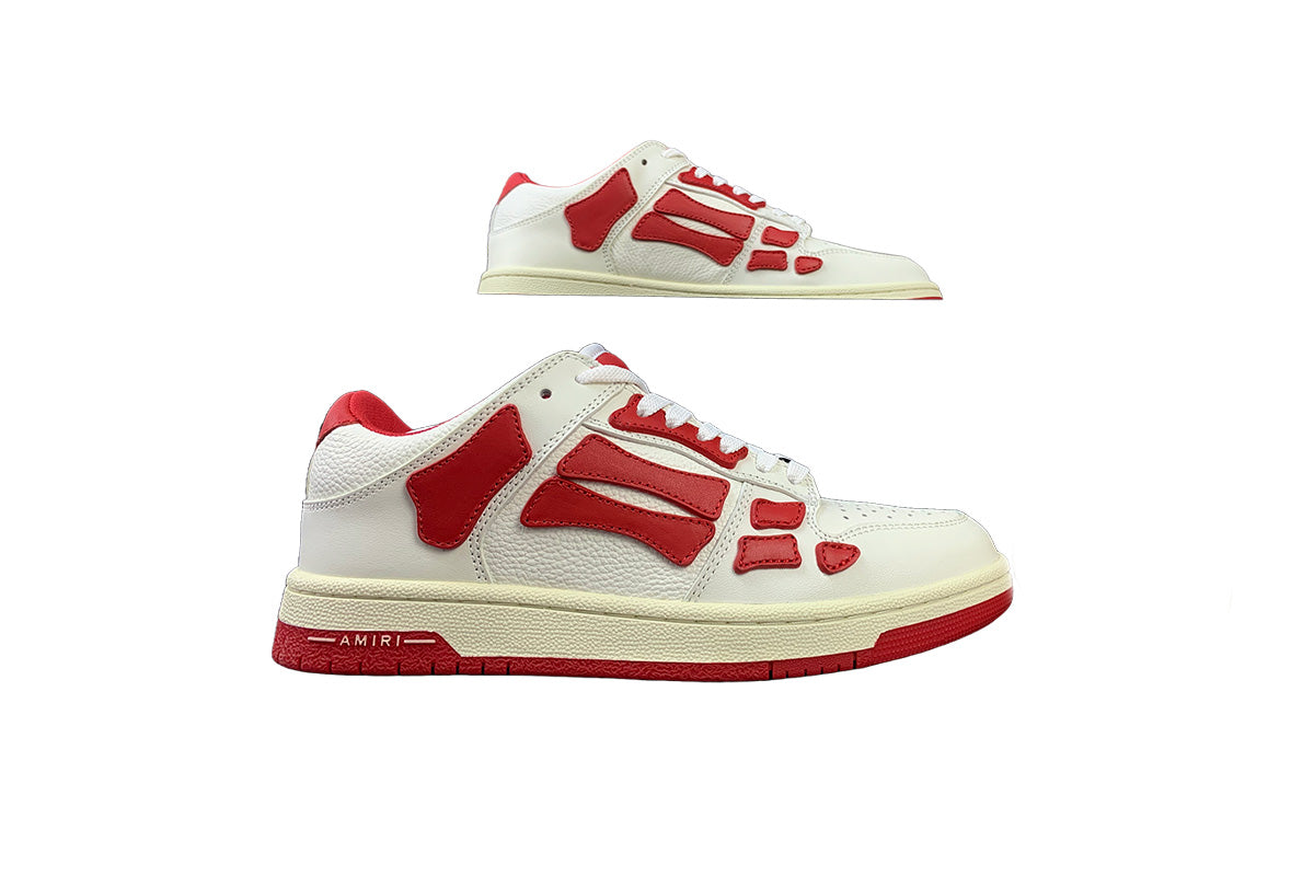 Amiri Skeleton Low Top White & Red