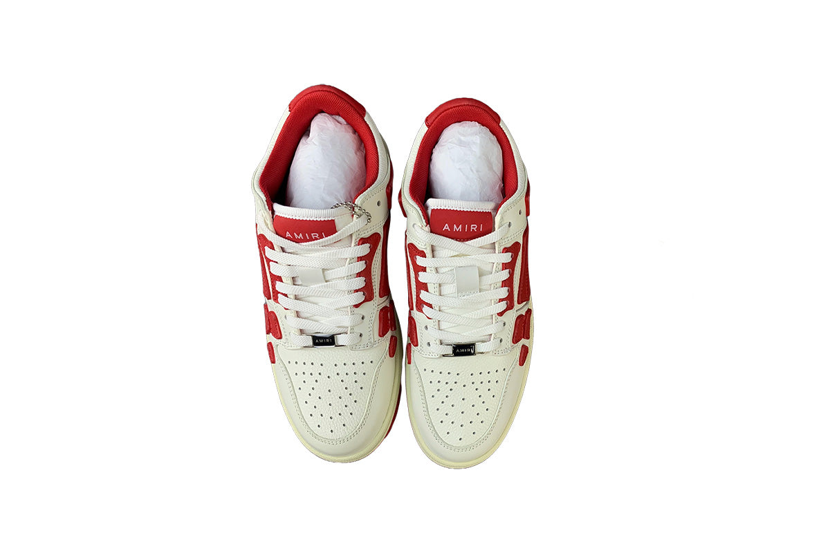 Amiri Skeleton Low Top White & Red