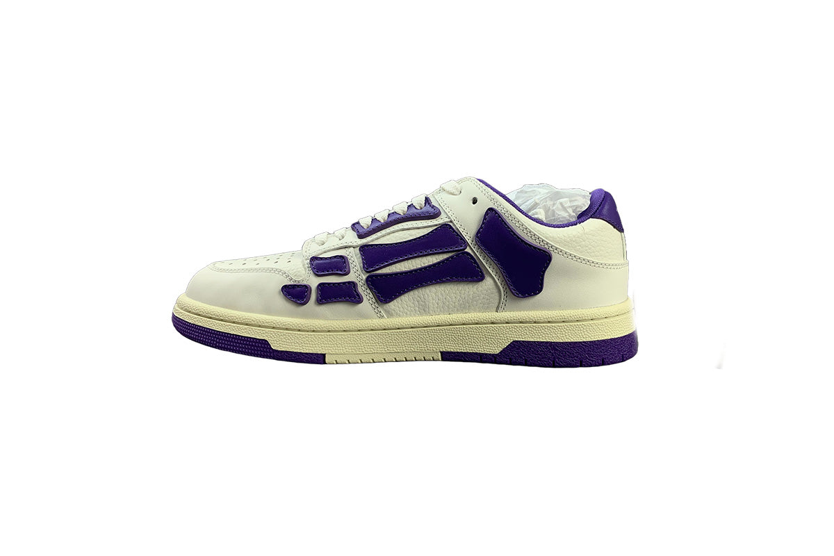 Amiri Skeleton Low Top White & Purple