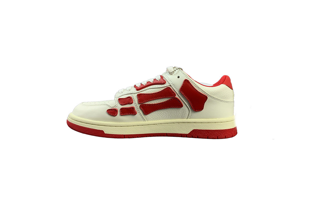 Amiri Skeleton Low Top White & Red