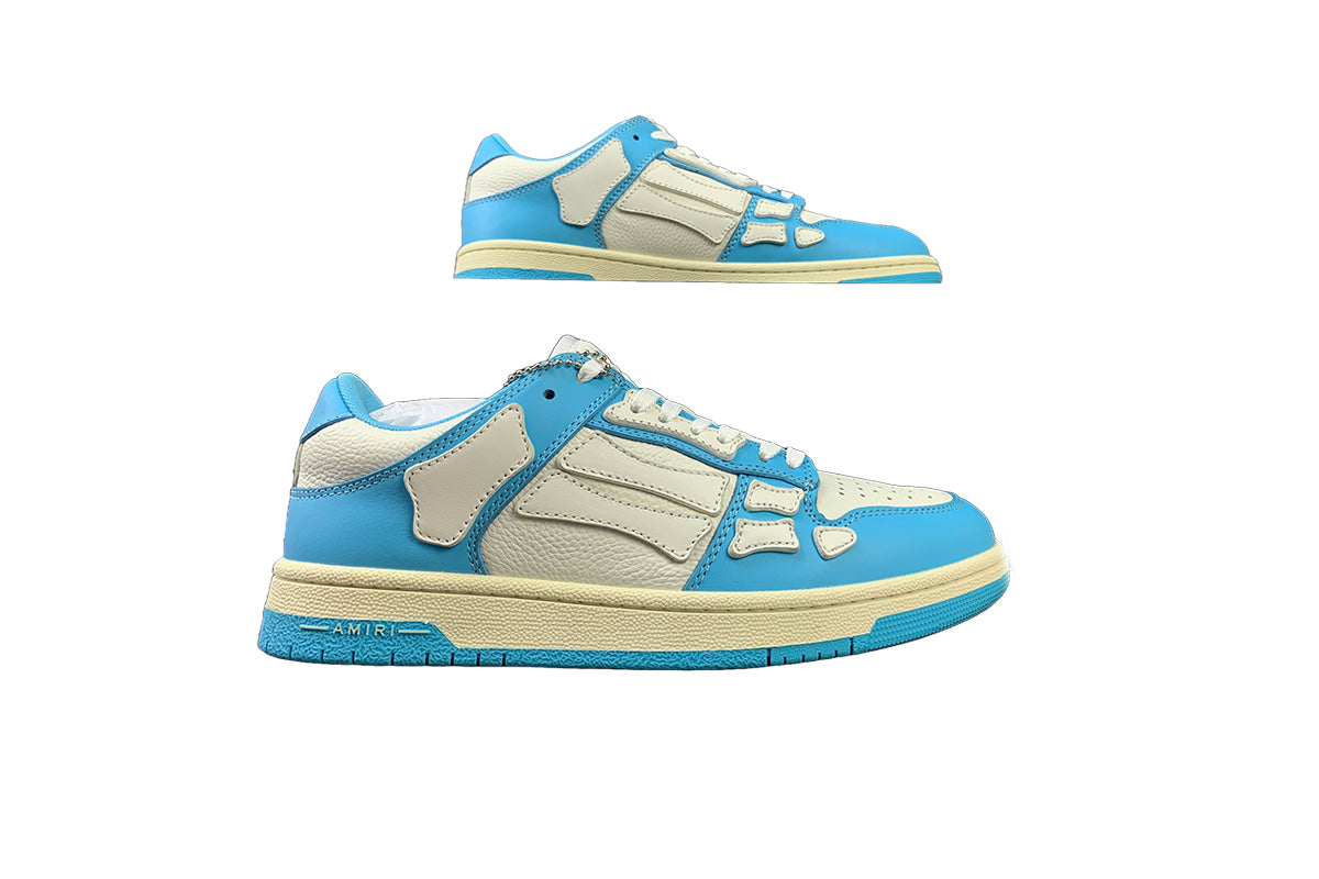 Amiri Skeleton Low Top Light Blue & White