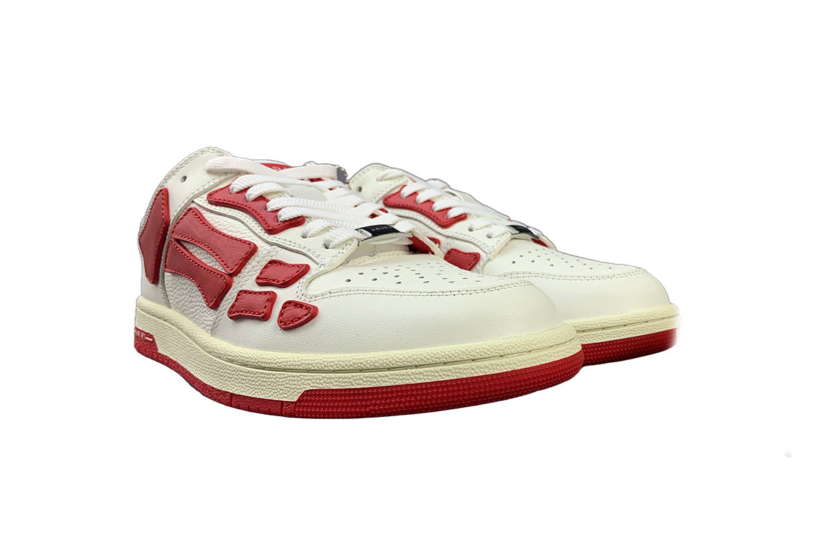 Amiri Skeleton Low Top White & Red