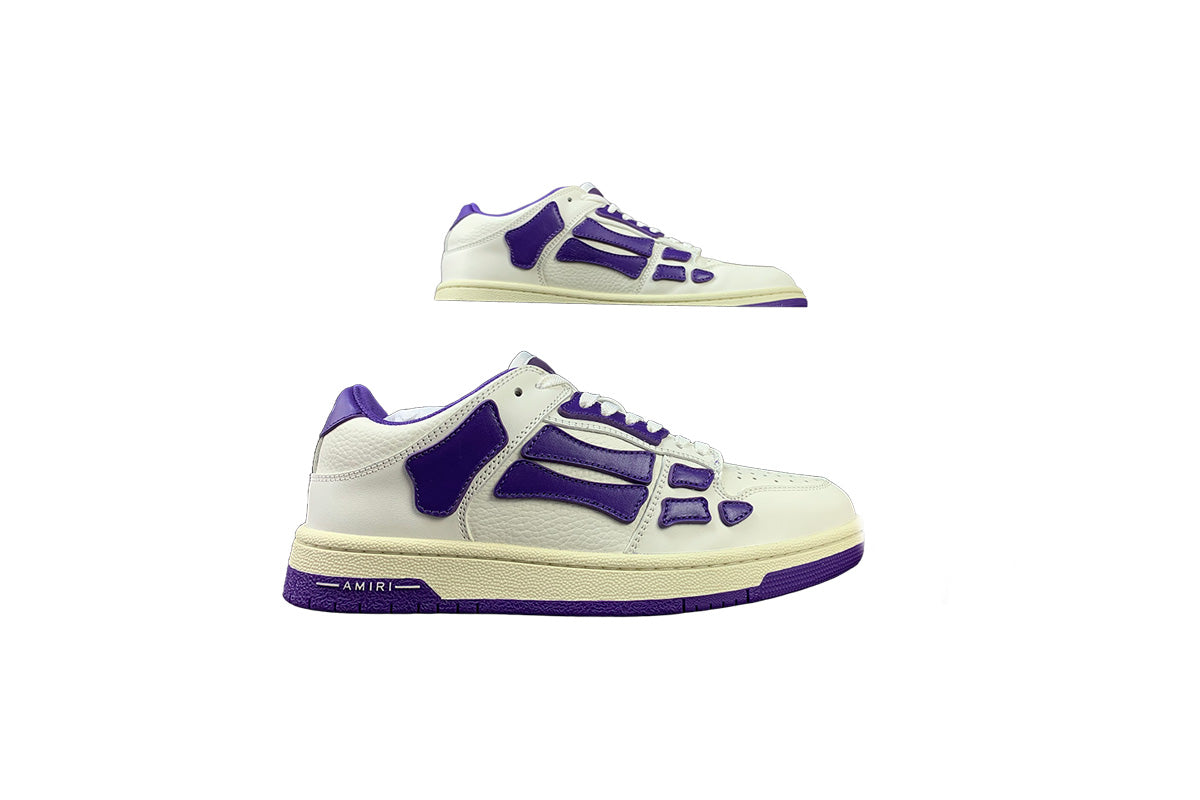 Amiri Skeleton Low Top White & Purple