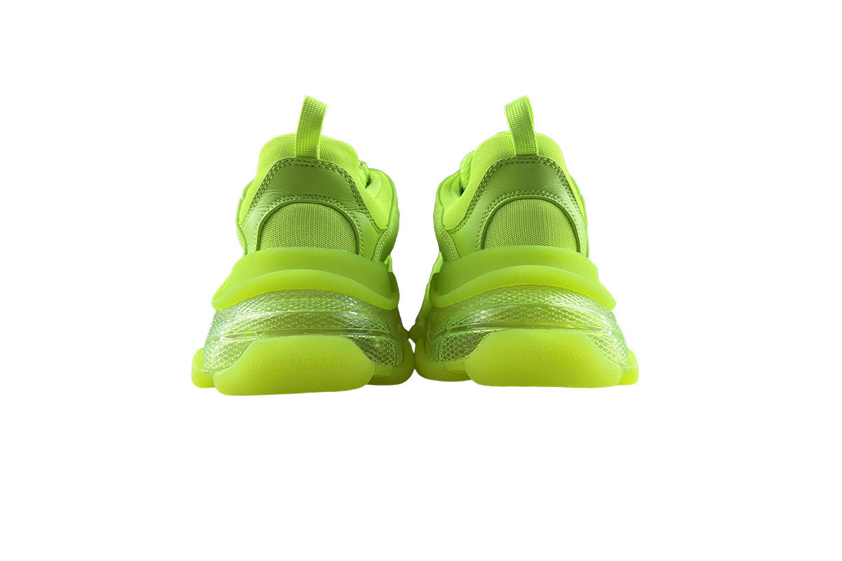 Balenciaga Triple S Neon Yellow with Clear Sole