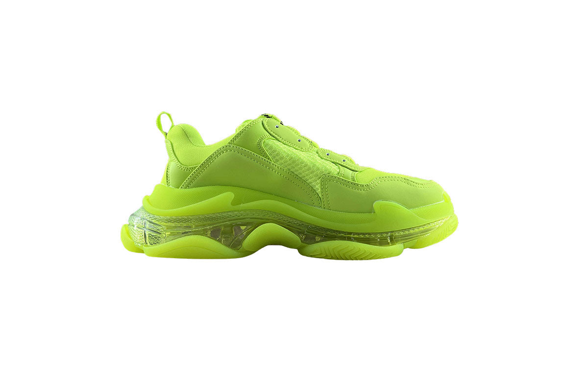 Balenciaga Triple S Neon Yellow with Clear Sole