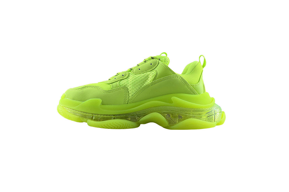Balenciaga Triple S Neon Yellow with Clear Sole