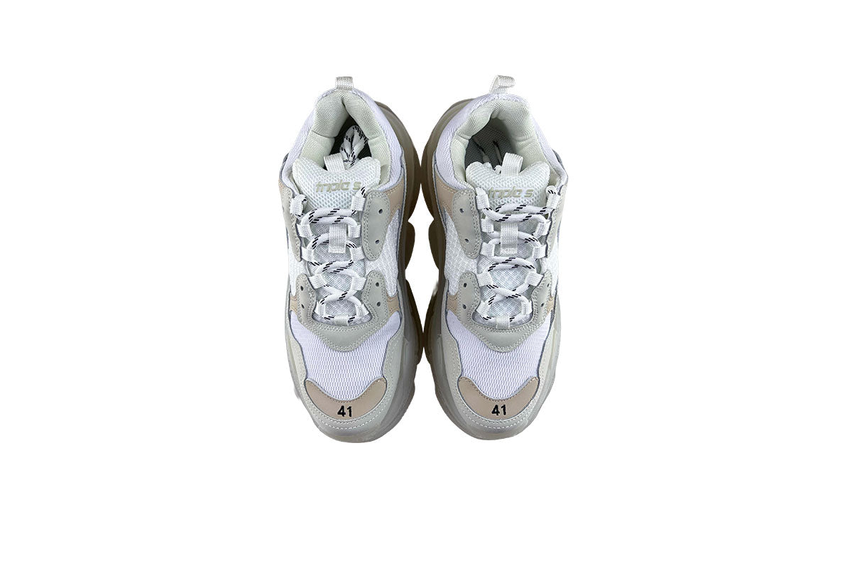 Balenciaga Triple S White with Clear Sole