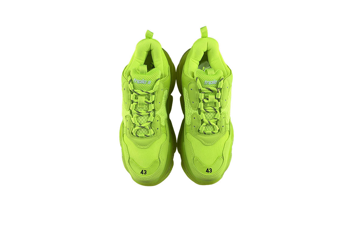 Balenciaga Triple S Neon Yellow with Clear Sole