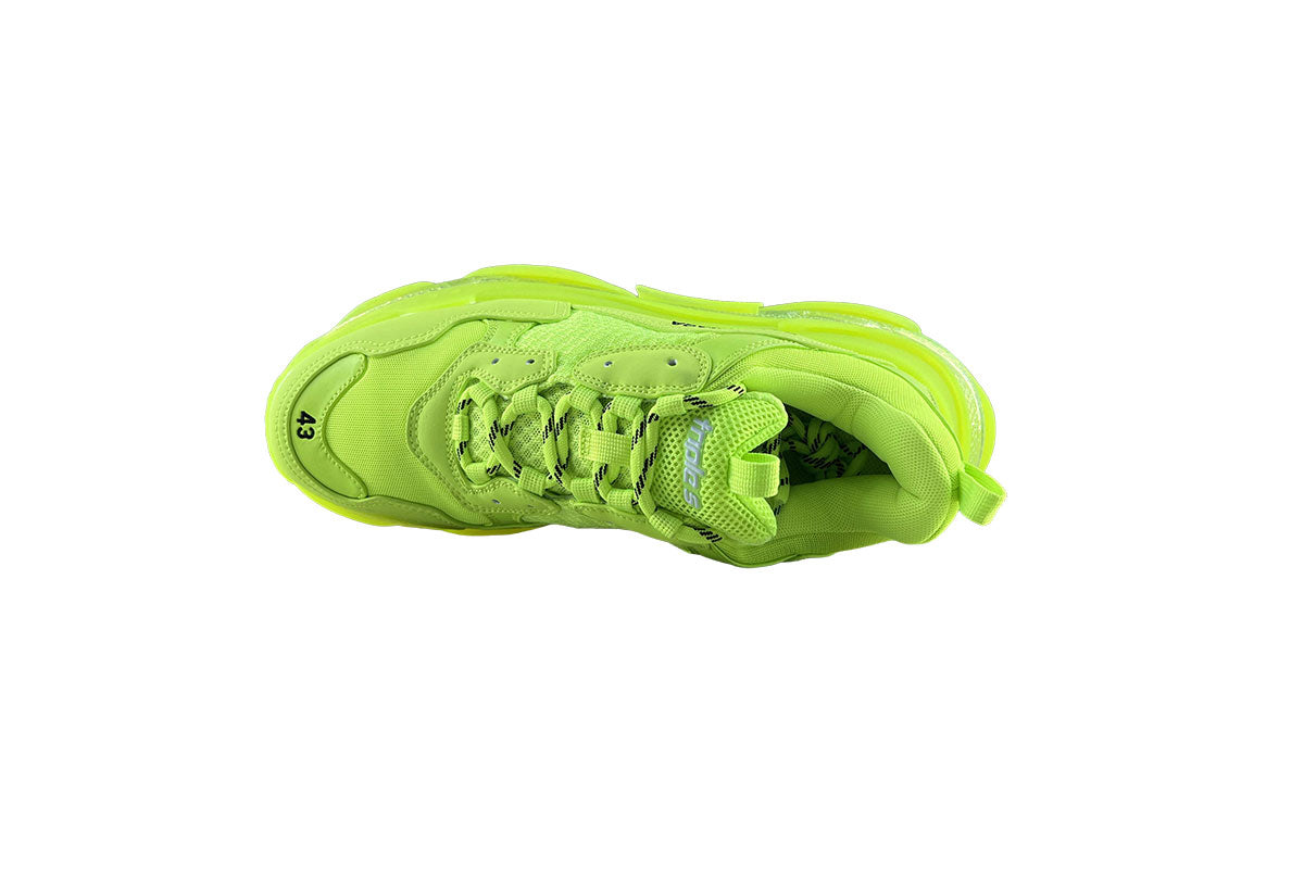 Balenciaga Triple S Neon Yellow with Clear Sole