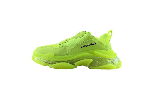Balenciaga Triple S Neon Yellow with Clear Sole
